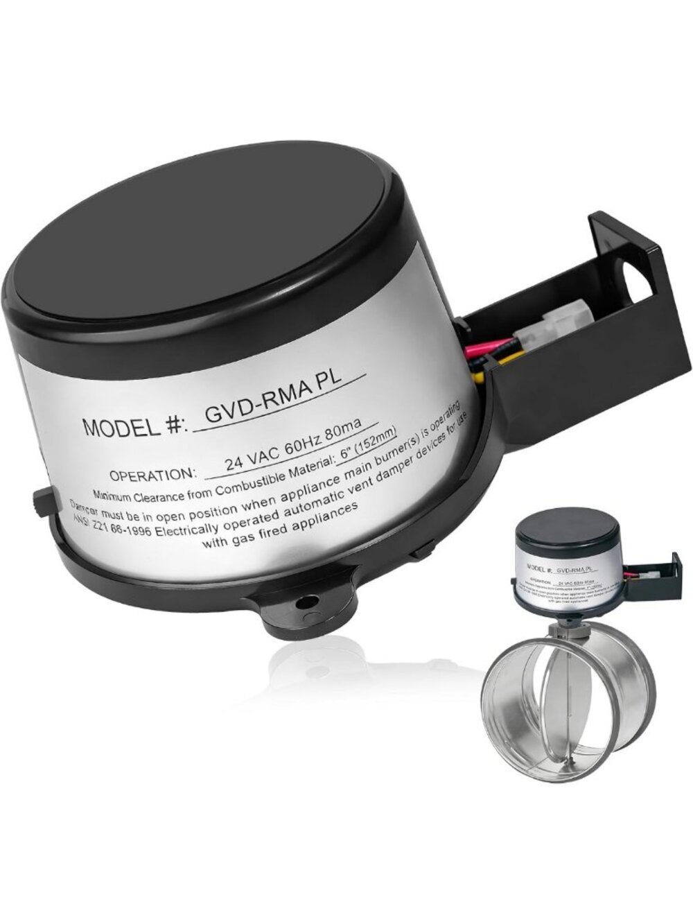 Vent Damper Motor Assembly for Boilers - Compatible Replacement for GVD-5/GVD-6